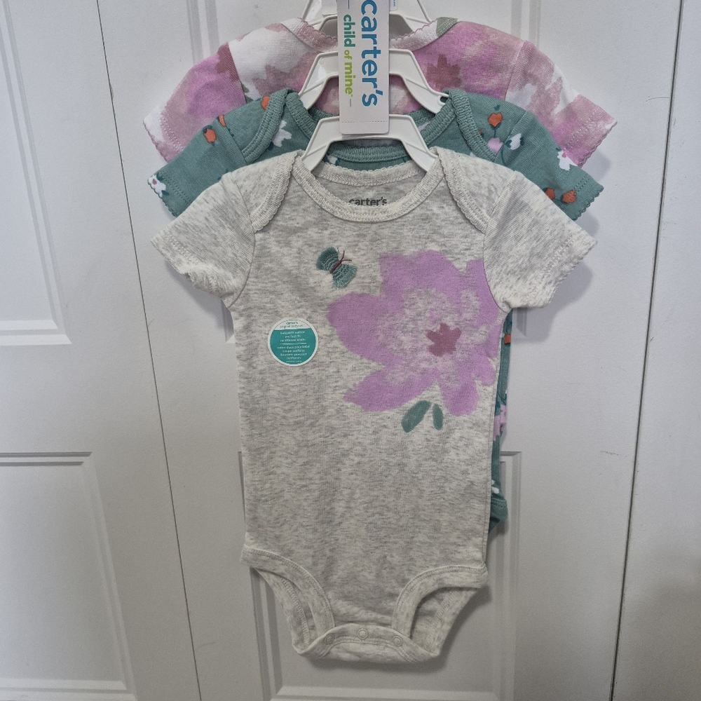 Carter's Baby Bodysuit Set - Floral and Solid